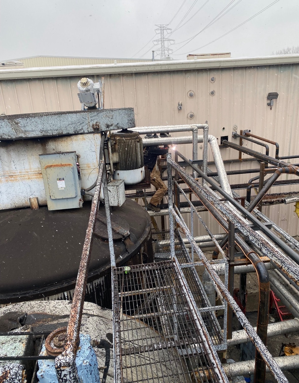 Dustin Purcell working on heavy equipment